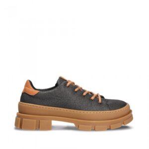 Chaussures au look sportif en pinatex Thyme Black vue latérale -Ekomfort