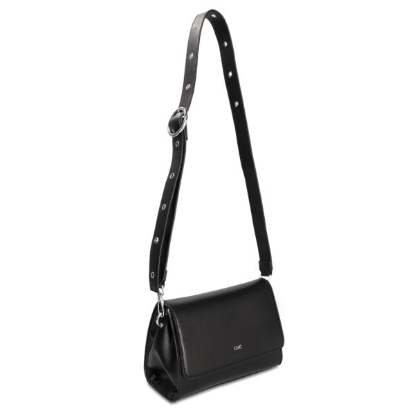 Sac bandouliere taille moyenne porté épaule Nori Black Grand angle -Ekomfort